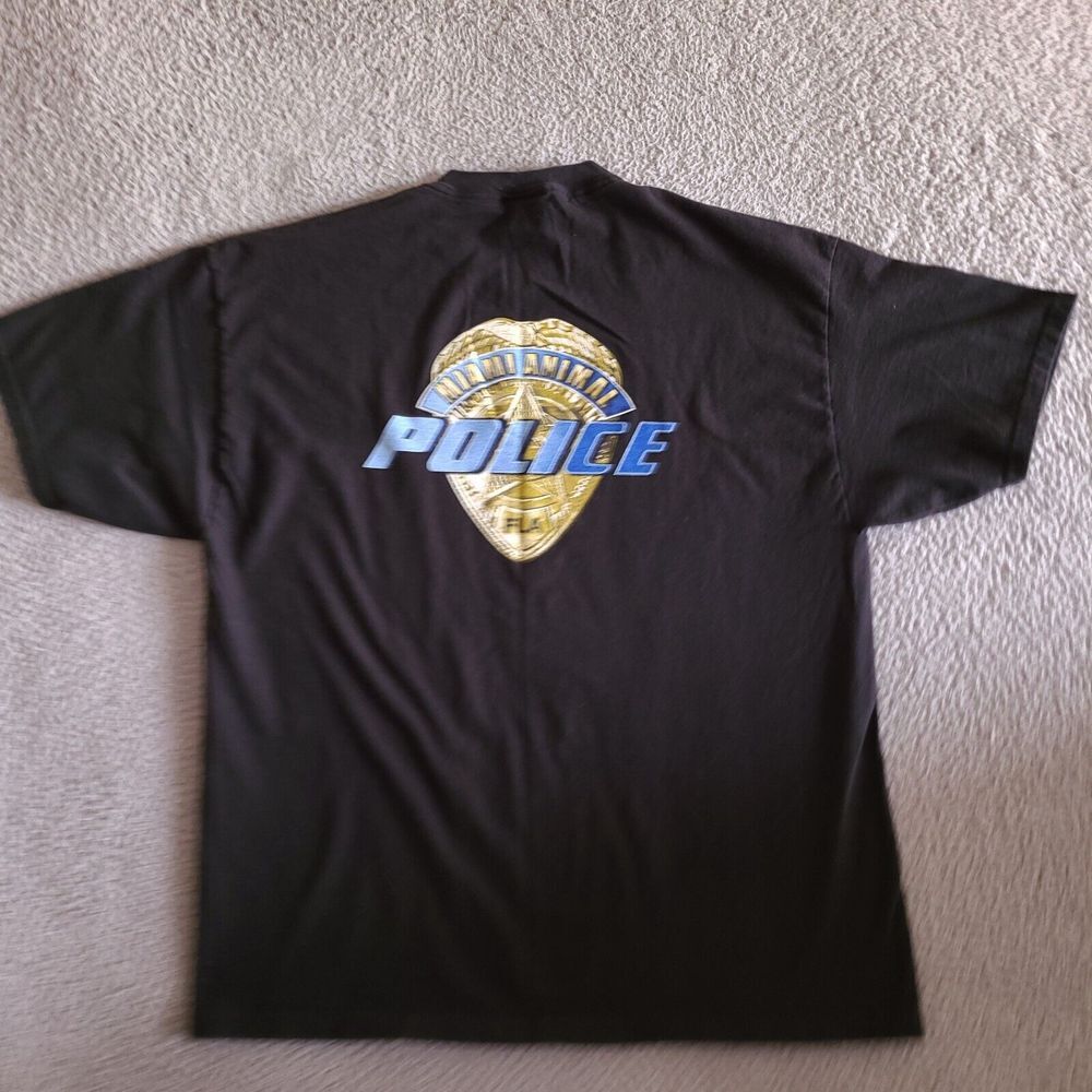 Animal Planet Miami Animal‎ Police T-Shirt Mens XL Black Discovery Channel